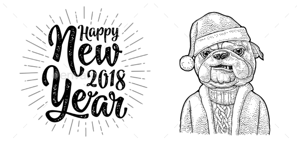 GraphicRiver Dog Santa Claus in Hat 21163504