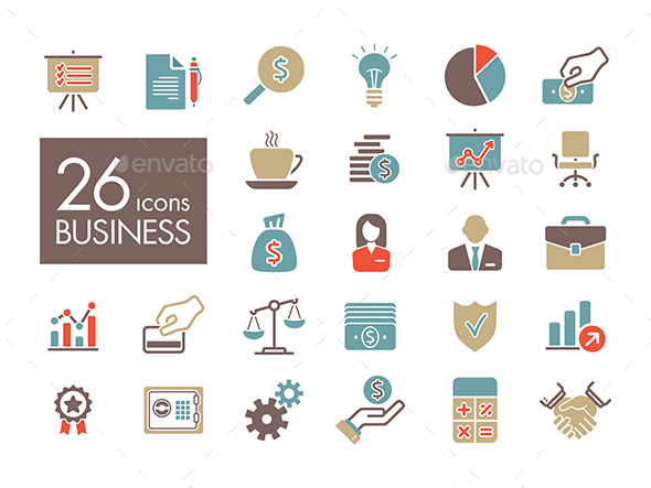Business and finance web outline icon set - Web Icons