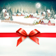 Christmas Holiday Background with Winter Landscape