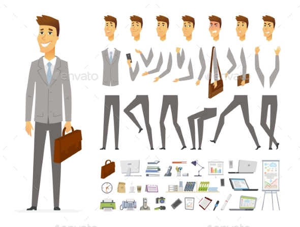 Businessman - Vector Cartoon People Character - People Characters