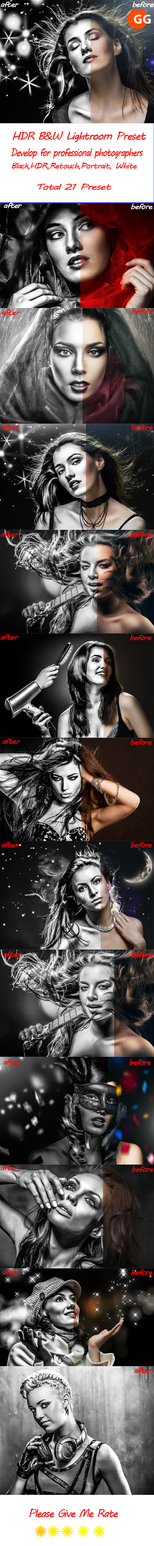 21 HDR B&W Lightroom Preset - HDR Lightroom Presets