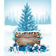 Christmas Holiday Background with Presents and Wooden Board