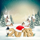 New Year Background with 2018 and Santa Hat