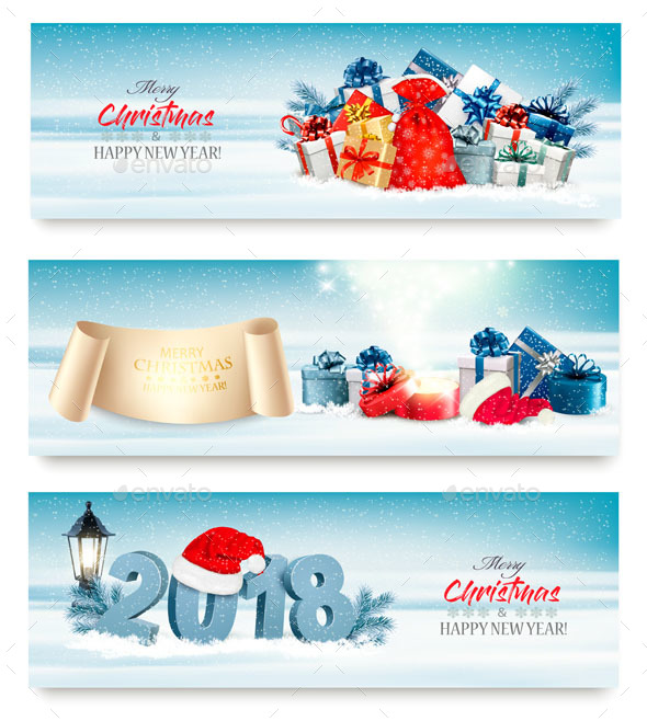 GraphicRiver Three Holiday Christmas Banners 21164369