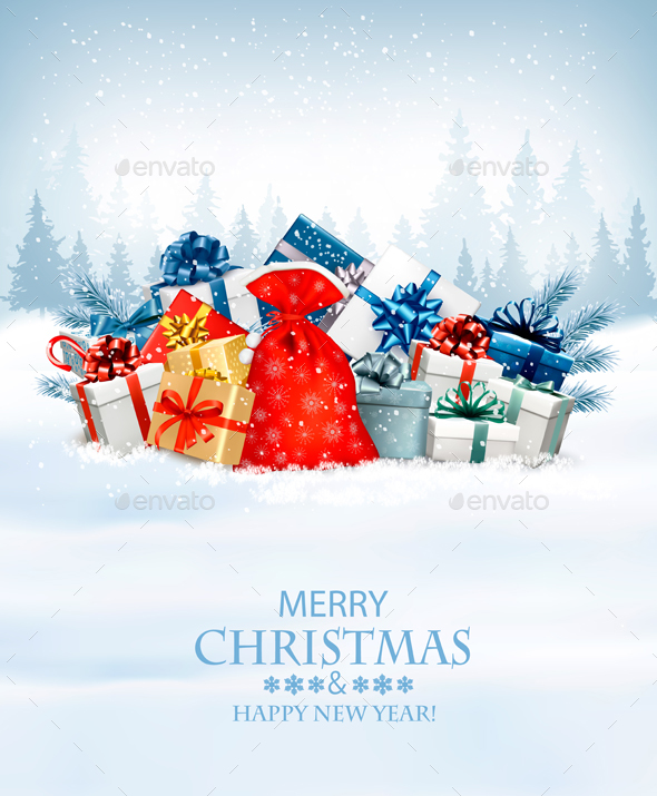 GraphicRiver Holiday Christmas Background with Gifts 21164401 GraphicRiver Holiday Christmas Background with Gifts 21164401