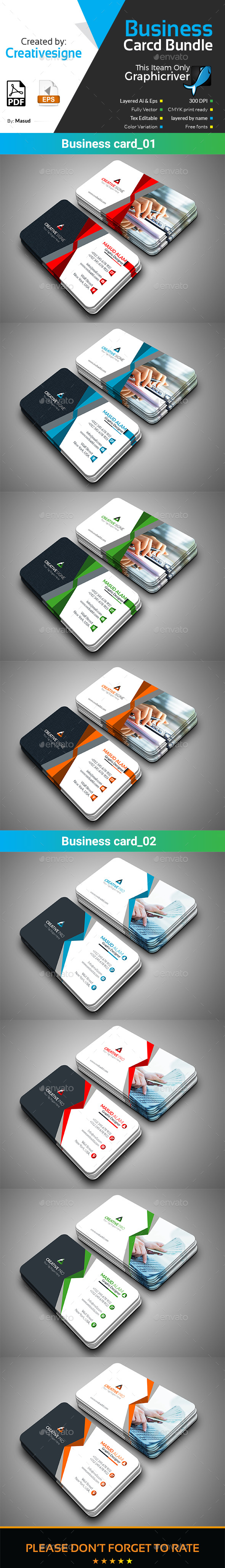 GraphicRiver Business Card Bundle 2 in 1 21164424