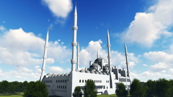 VideoHive Mosque and Trees 21164988 VideoHive Mosque and Trees 21164988