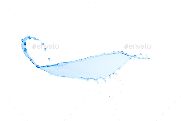 Color water splash isolated on white background - Stock Photo - Images