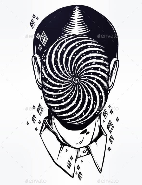 Portrait of a Weird Man with Anonymous Face - People Characters