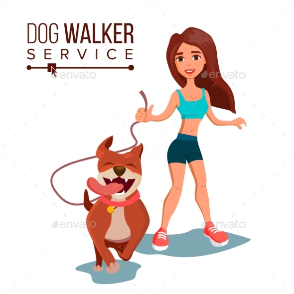 GraphicRiver Dog Walking Service Vector 21166219