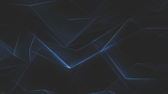 Cinematic Blue Glowing Polygonal Lines Refraction
