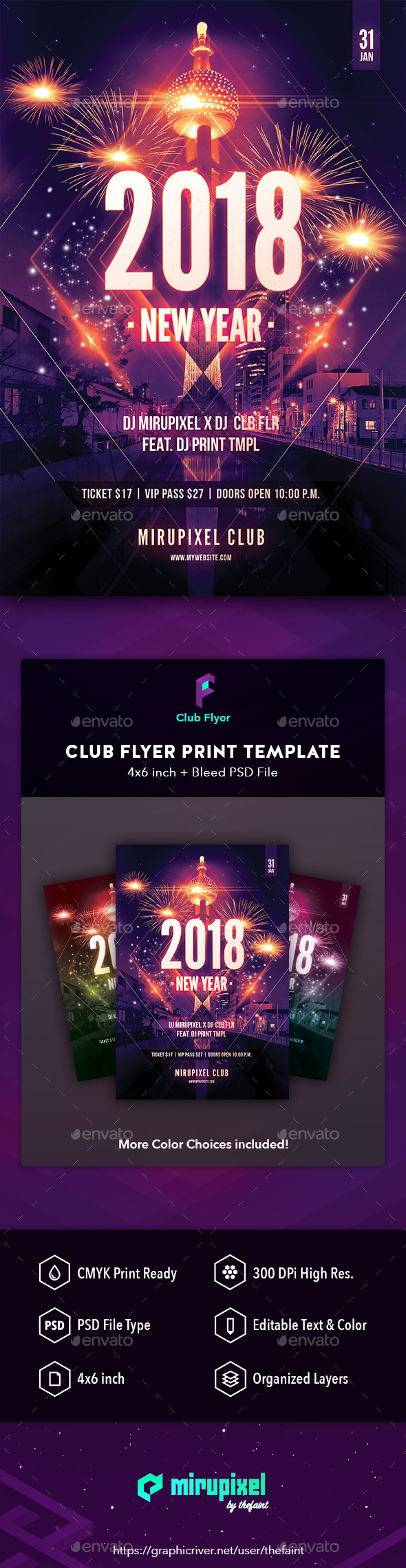 Club Flyer: New Year Celebration - Clubs & Parties Events
