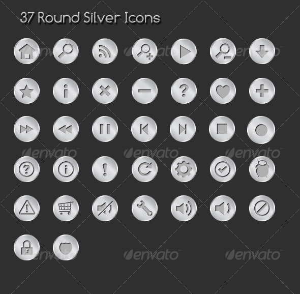 37 Rounded Sliver Icons 