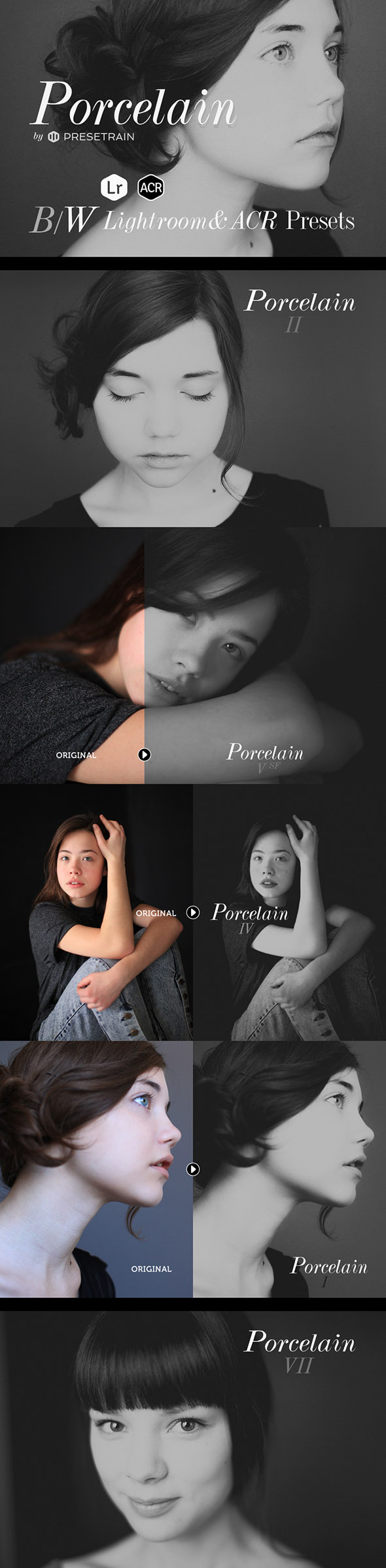 GraphicRiver Porcelain B&W Presets for Lightroom and ACR 21170530 GraphicRiver Porcelain B&W Presets for Lightroom and ACR 21170530