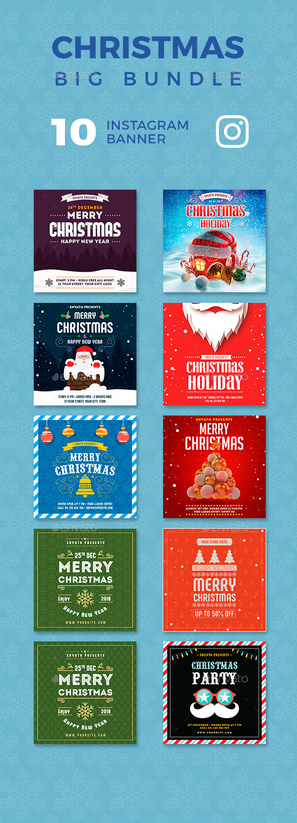 GraphicRiver Christmas Instagram Banners Big Bundle 21170659 GraphicRiver Christmas Instagram Banners Big Bundle 21170659