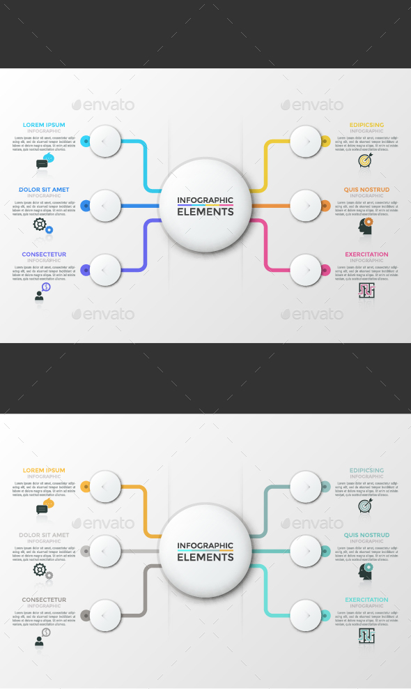 Modern Infographic Choice Template (2 Colors) - Infographics