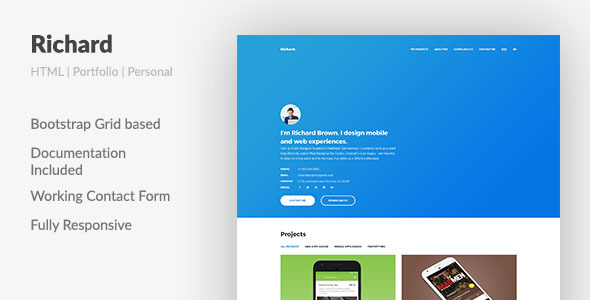 Richard Ux Designer Resume Portfolio Html Template By Aspirity Themeforest