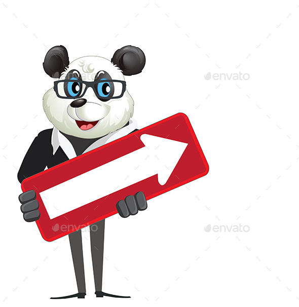 GraphicRiver Cartoon Character Panda Holding Arrow Sign 21172270 GraphicRiver Cartoon Character Panda Holding Arrow Sign 21172270