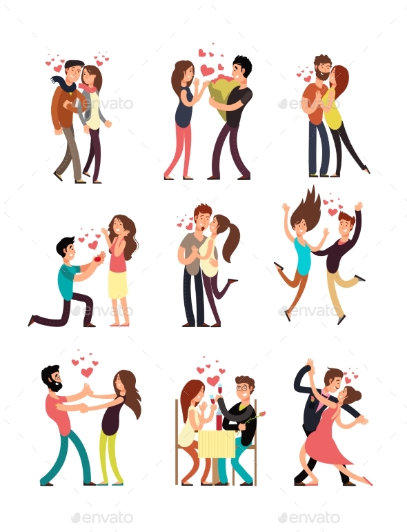 GraphicRiver Happy Young Couples in Love 21172441 GraphicRiver Happy Young Couples in Love 21172441