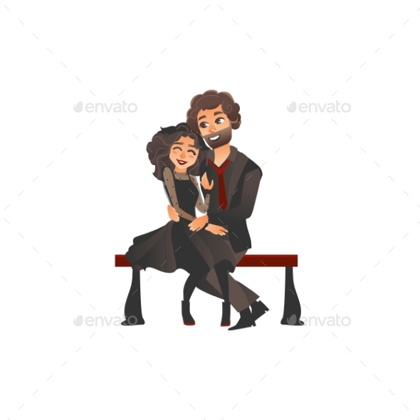 GraphicRiver Young Gothic Couple 21173032 GraphicRiver Young Gothic Couple 21173032