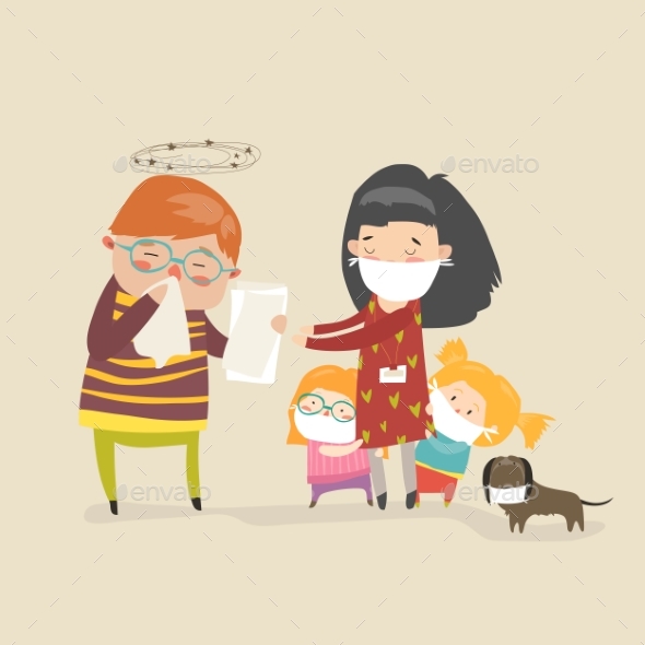 GraphicRiver Social Worker with Kids 21173791 GraphicRiver Social Worker with Kids 21173791