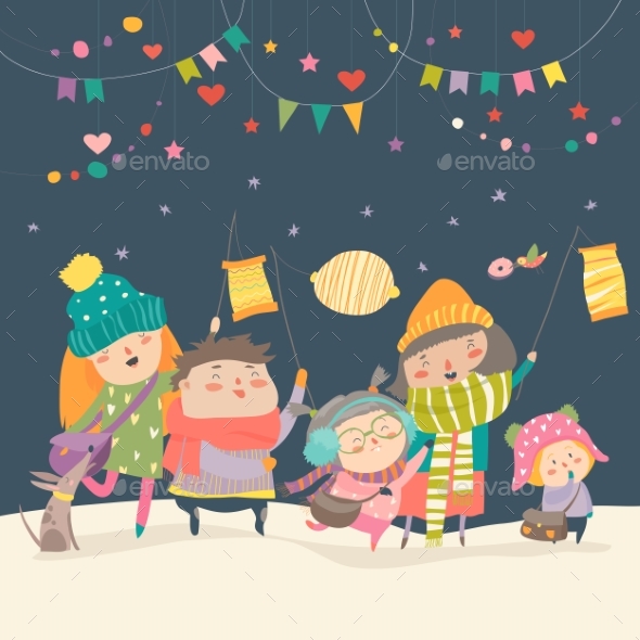 GraphicRiver Happy Kids Celebrating Saint Martins Day 21173893 GraphicRiver Happy Kids Celebrating Saint Martins Day 21173893