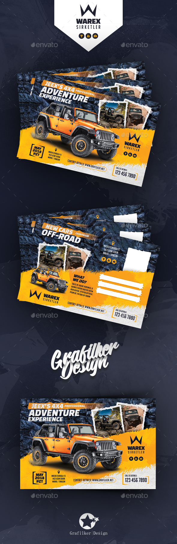 GraphicRiver Off-Road Adventure Postcard Templates 21164611 GraphicRiver Off-Road Adventure Postcard Templates 21164611