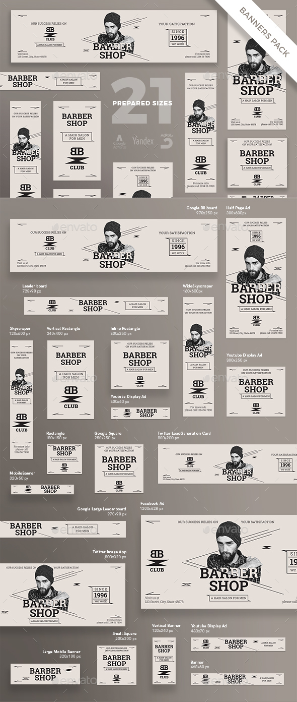 GraphicRiver Barber Shop Banner Pack 21176130 GraphicRiver Barber Shop Banner Pack 21176130