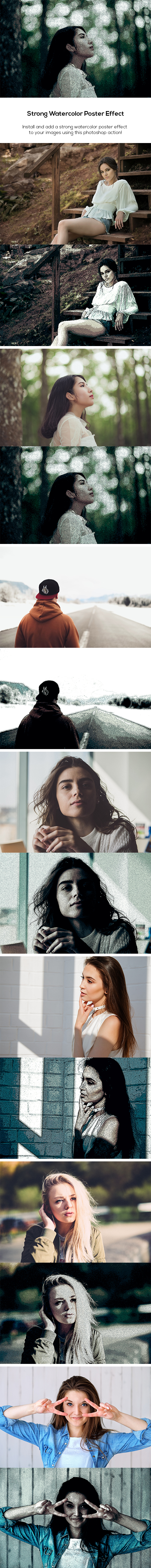 Strong Watercolor Poster Effect - Photo Effects Actions