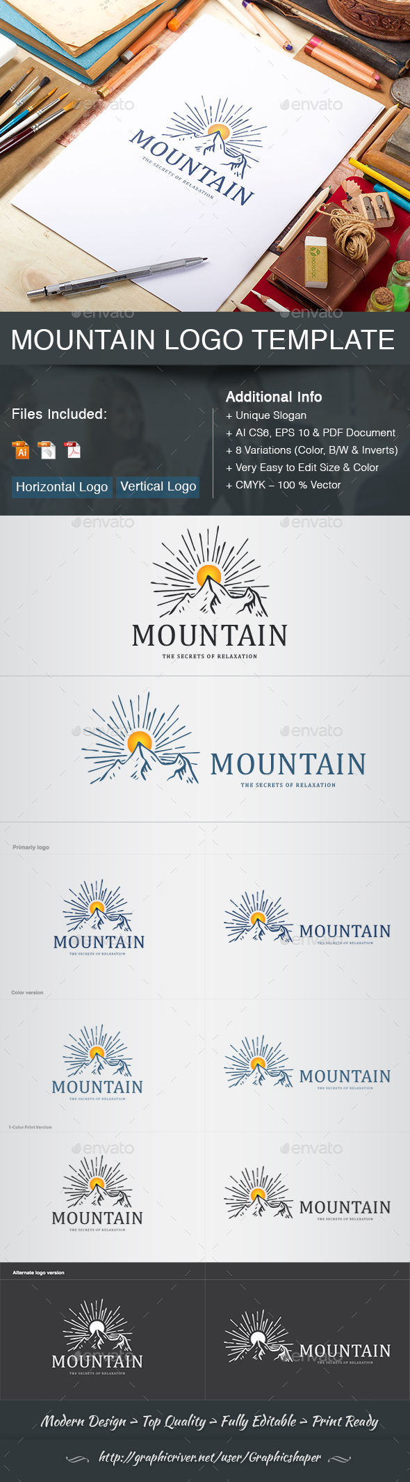 Mountain Logo Template - Nature Logo Templates