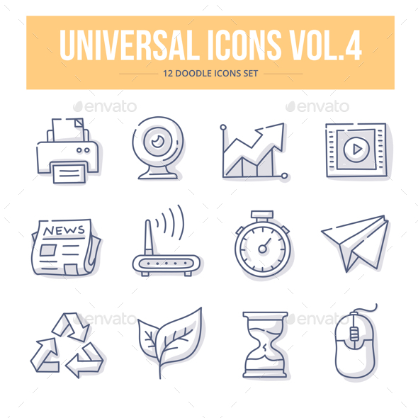 GraphicRiver Universal Doodle Icons vol.4 21177426 GraphicRiver Universal Doodle Icons vol.4 21177426