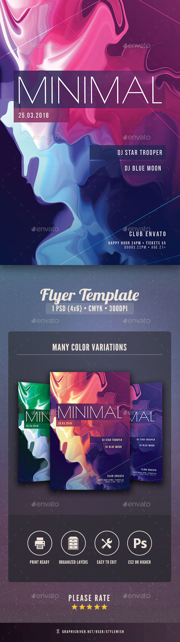 Minimal Flyer Template - Clubs & Parties Events
