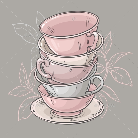 GraphicRiver Cups on Grey Background 21177808 GraphicRiver Cups on Grey Background 21177808
