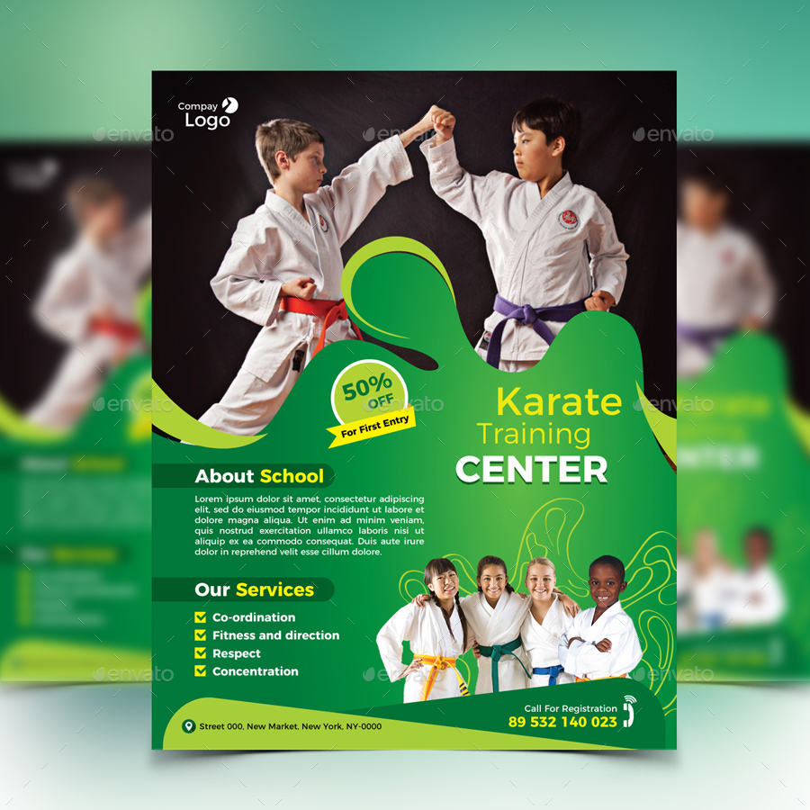 Kids Karate Training Flyer by design_station | GraphicRiver