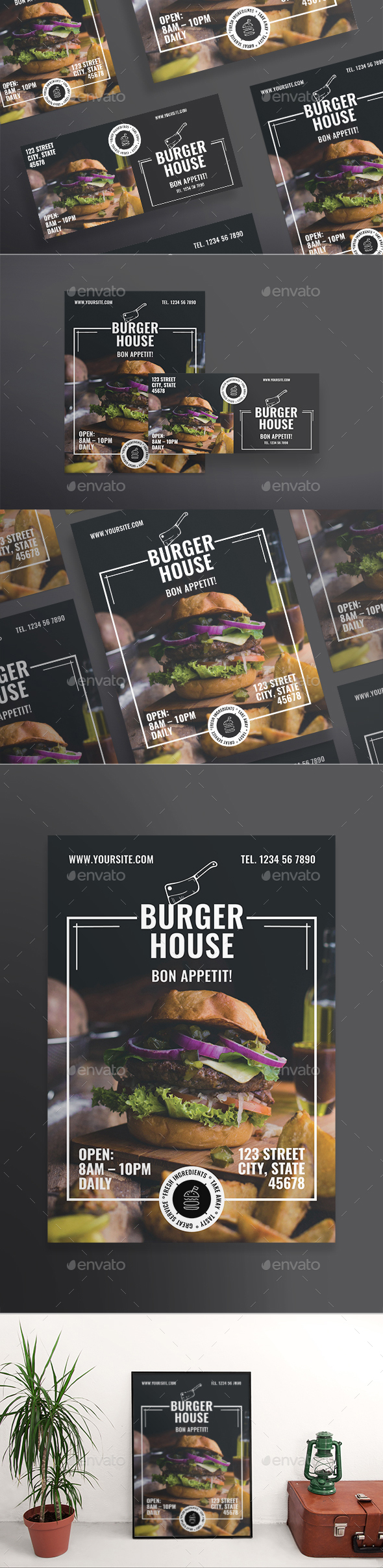 Burger House Flyers - Restaurant Flyers