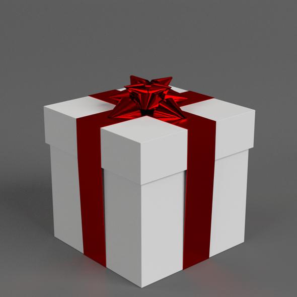 Gift Box with Star Ribbon Bow - 3DOcean Item for Sale