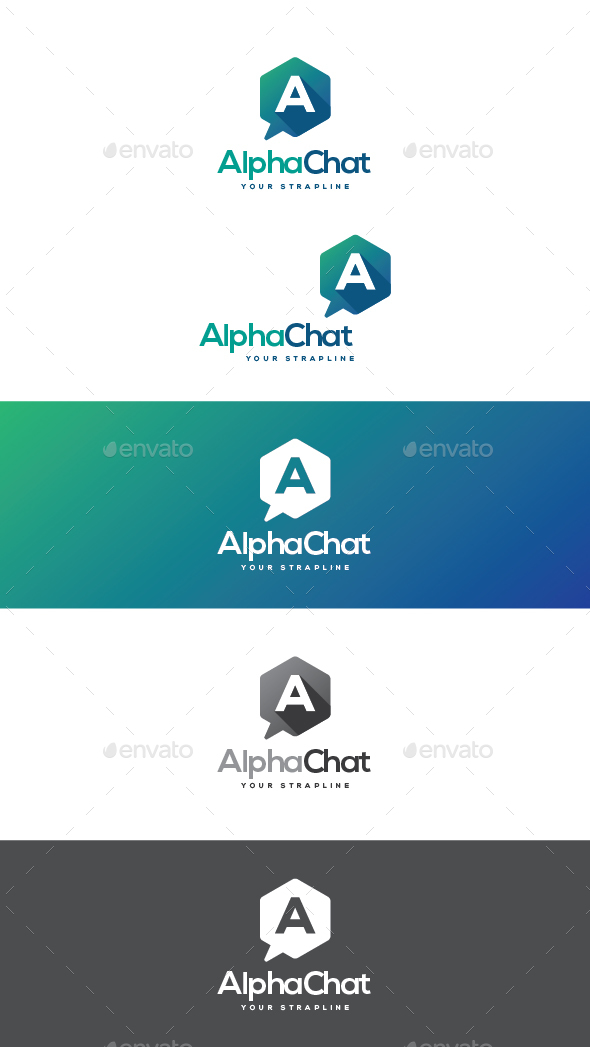 Alpha Chat Letter A Logo - Letters Logo Templates