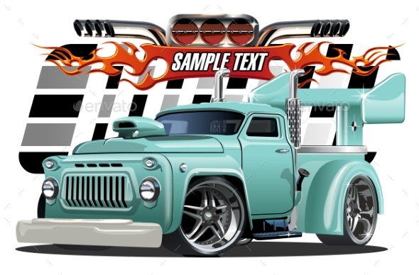 Cartoon Hotrod - Man-made Objects Objects