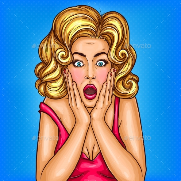 GraphicRiver Vector Pop Art Pin Up Girl Shocked 21181800