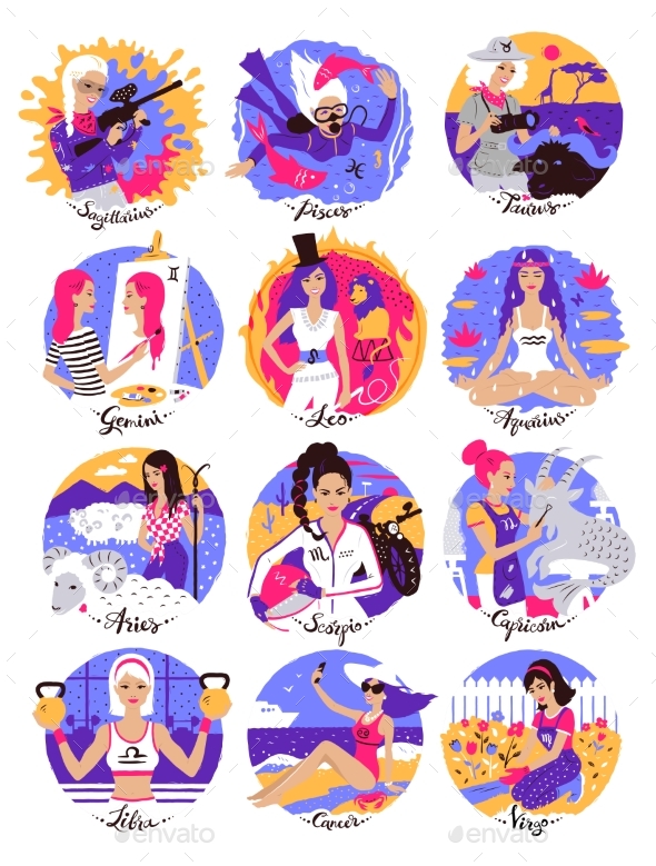 GraphicRiver Collection of Zodiac Signs Illustrations 21182124 GraphicRiver Collection of Zodiac Signs Illustrations 21182124