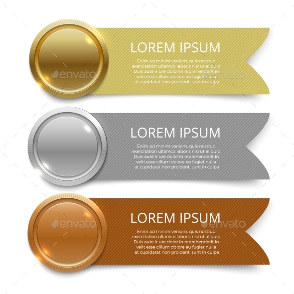 GraphicRiver Gold Silver and Bronze Medals Banners Design 21182782 GraphicRiver Gold Silver and Bronze Medals Banners Design 21182782