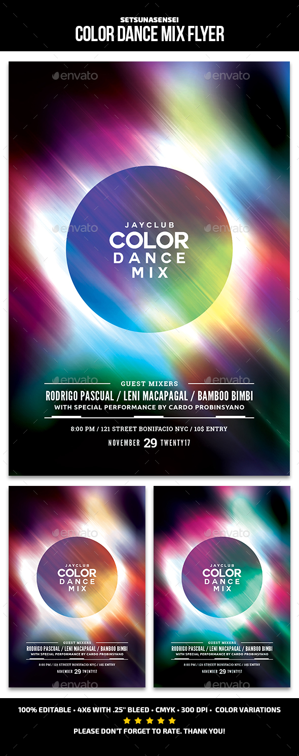 Color Dance Mix Flyer - Events Flyers