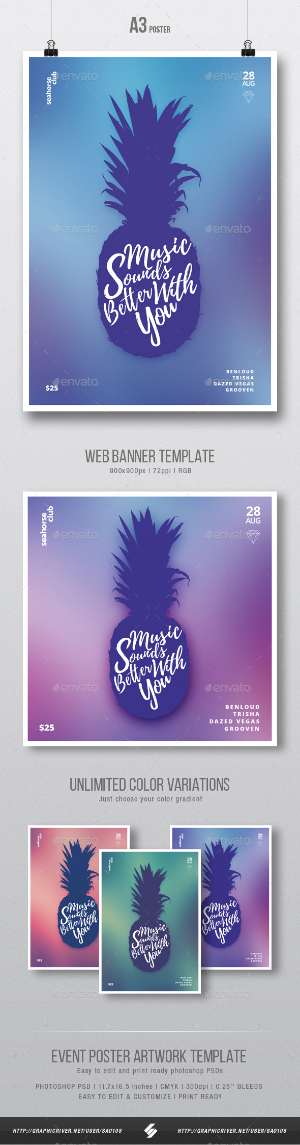 GraphicRiver Summer House Music Minimal Party Flyer Poster Template A3 21184426 GraphicRiver Summer House Music Minimal Party Flyer Poster Template A3 21184426