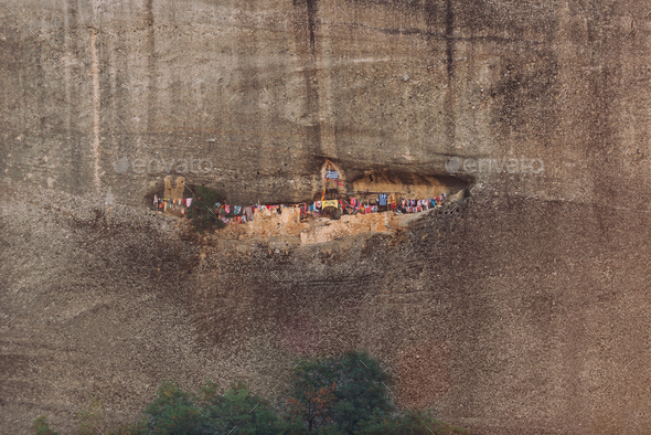 Meteora, Greece, Chapel of Agios Georgios Mandelas - Stock Photo - Images