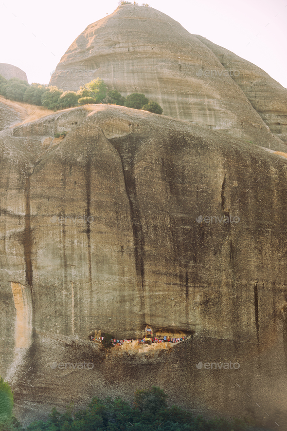 Meteora, Greece, Chapel of Agios Georgios Mandelas - Stock Photo - Images