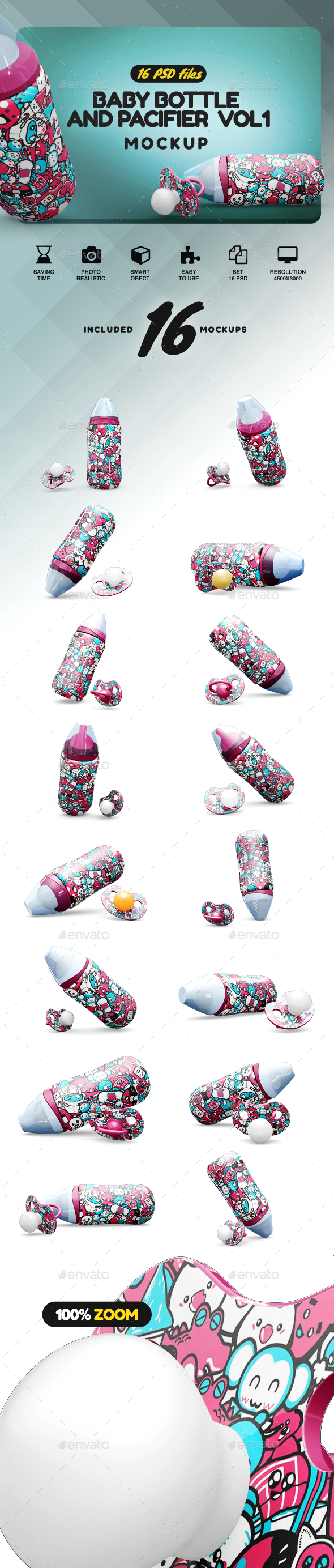 GraphicRiver Baby Bottle and Pacifier Mockup 21184955 GraphicRiver Baby Bottle and Pacifier Mockup 21184955