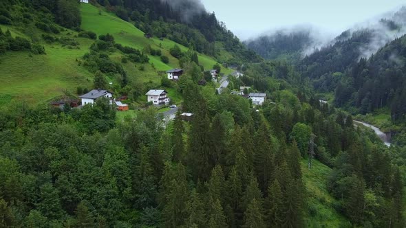 Beautiful Scenery of Austrian Nature Small River in a Valley Between Mountains alt