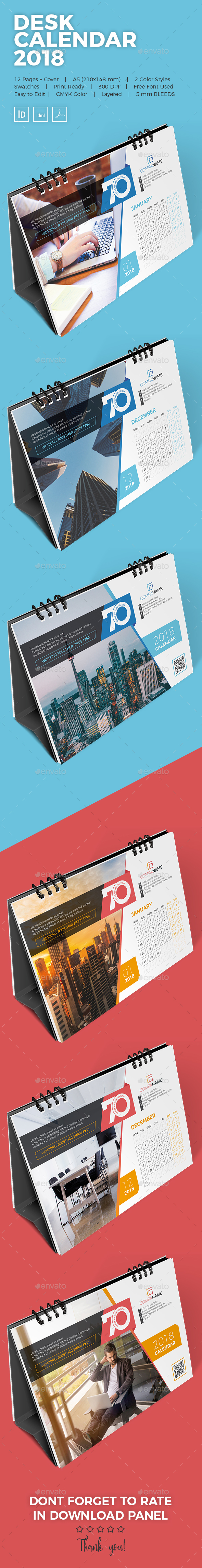 GraphicRiver Desk Calendar 2018 21185320 GraphicRiver Desk Calendar 2018 21185320