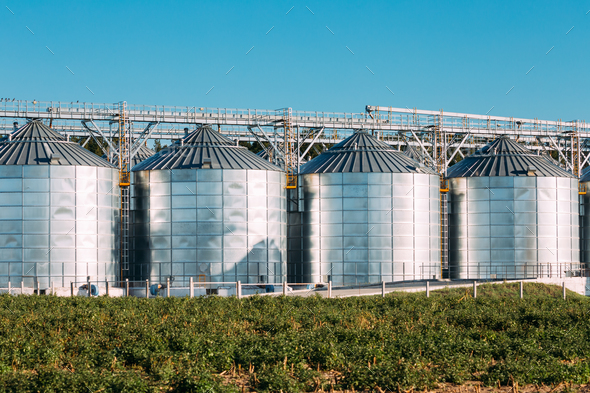Modern Granary, Grain-drying Complex, Commercial Grain Or Seed S - Stock Photo - Images