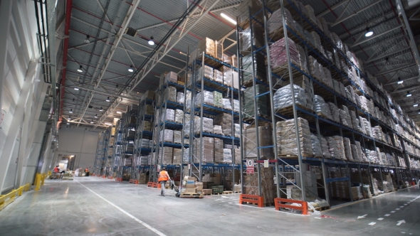 Industrial Warehouse with Boxes alt